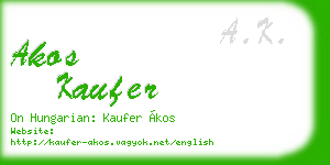 akos kaufer business card