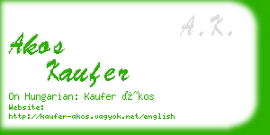 akos kaufer business card